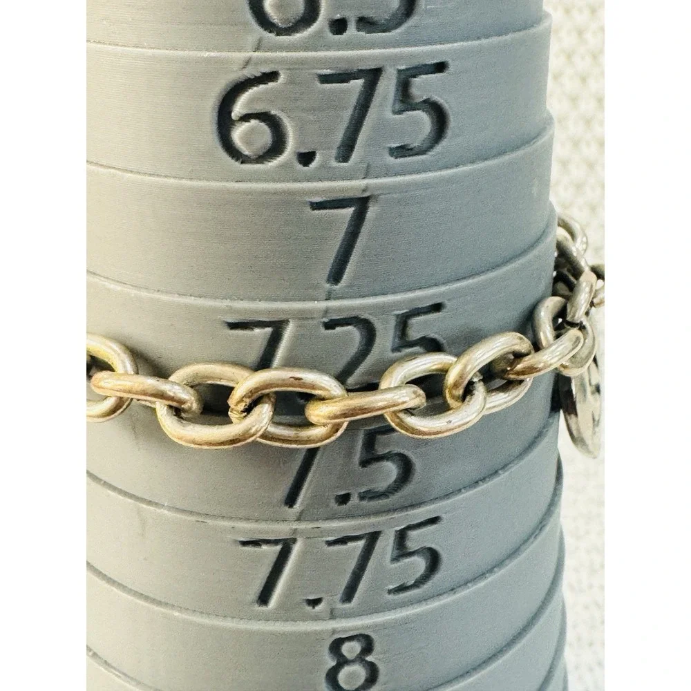 Disney Mickey Mouse Initial S Heart Charm Bracelet Silver Tone 7.25